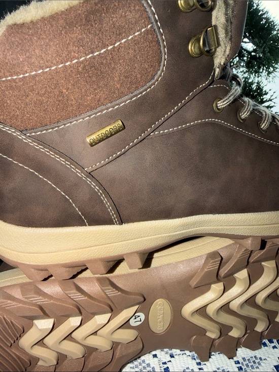 Men\'s Brown Faux-Fur Lined Hiking Boots - Casual Outdoor Comfort main image 8